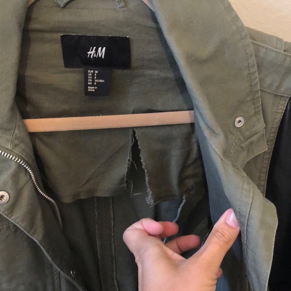 H&M faux leather sleeve army jacket - Picture 5 of 5